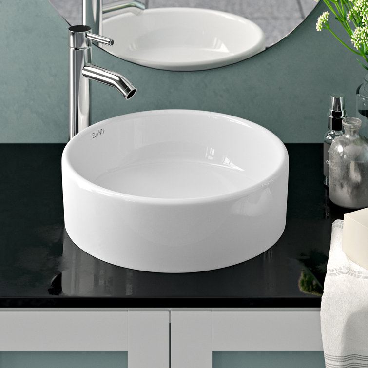 Elanti Ceramic Circular Vessel Bathroom Sink & Reviews Wayfair